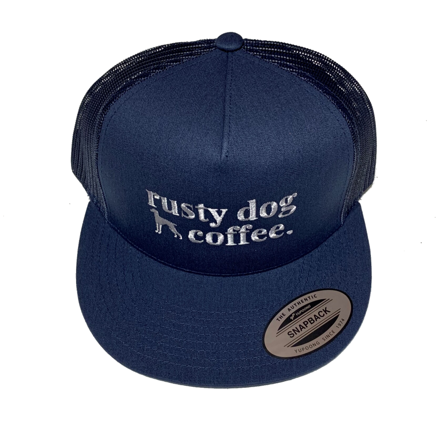 Rusty-Dog-Coffee-5-panel-mesh-back-hat-navy