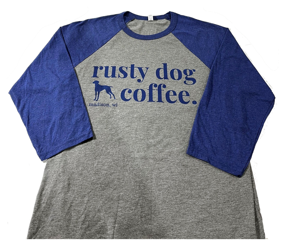 navy-3quarter-sleeve-baseball-shirt-rusty-dog-coffee-madison-wi